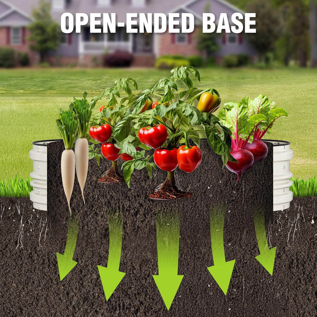 WORKPRO 4x2x1ft Galvanized Raised Garden Bed Set, Rust & Corrosion Protection, Easy Assembly, Safe Edge, Ideal for Vegetables & Flowers, White