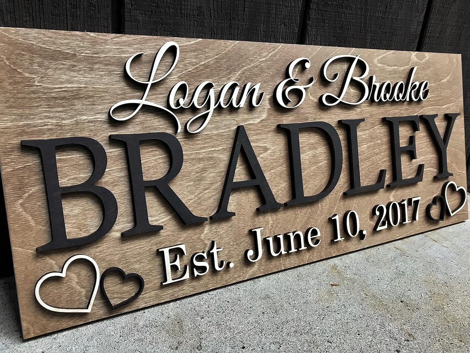 Personalized Wedding Gift – Custom Wood Last Name Established Sign, Family Name Sign, Wooden Sign, Couples Gift, 5 Year Anniversary
