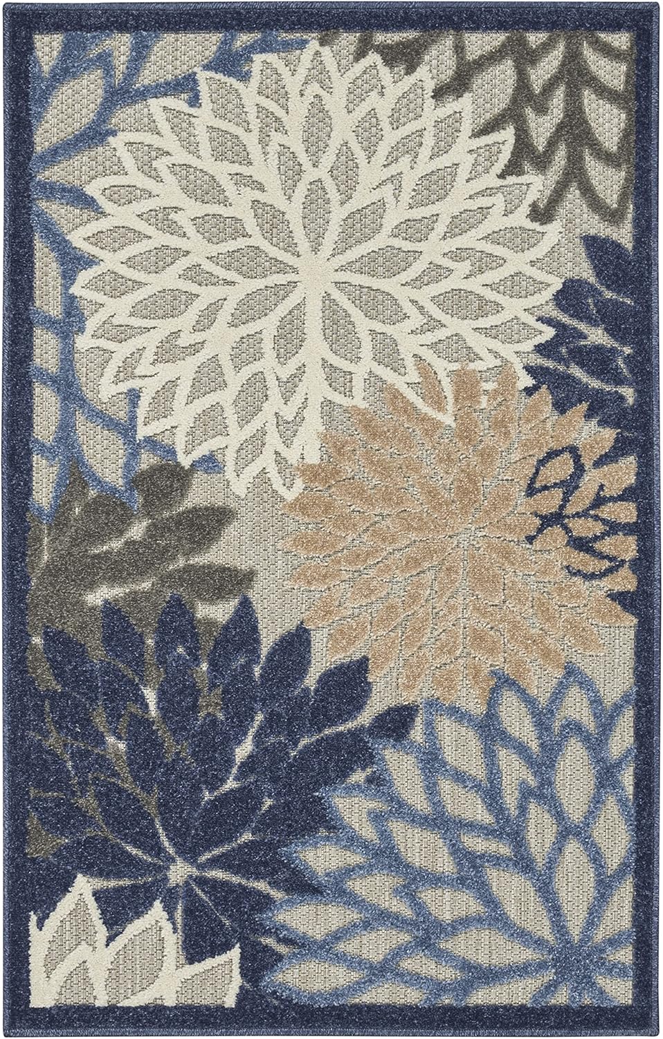 Nourison Aloha 2'8" x 4' Blue/Multicolor Outdoor Indoor/Outdoor Rug