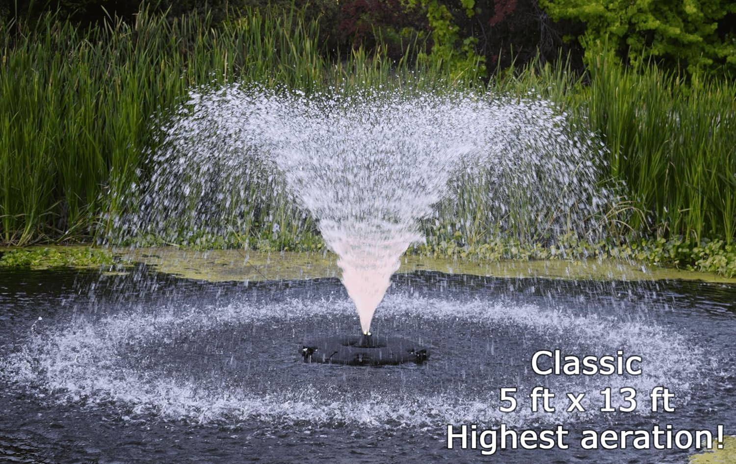 Custom Pro FT 14000 Floating Pond Fountain and Aerator Complete Kit with 14,000 GPH Pump, 100 Foot Power Cord, 3 Spray Styles | 100% US-Based Customer Service and Warranty