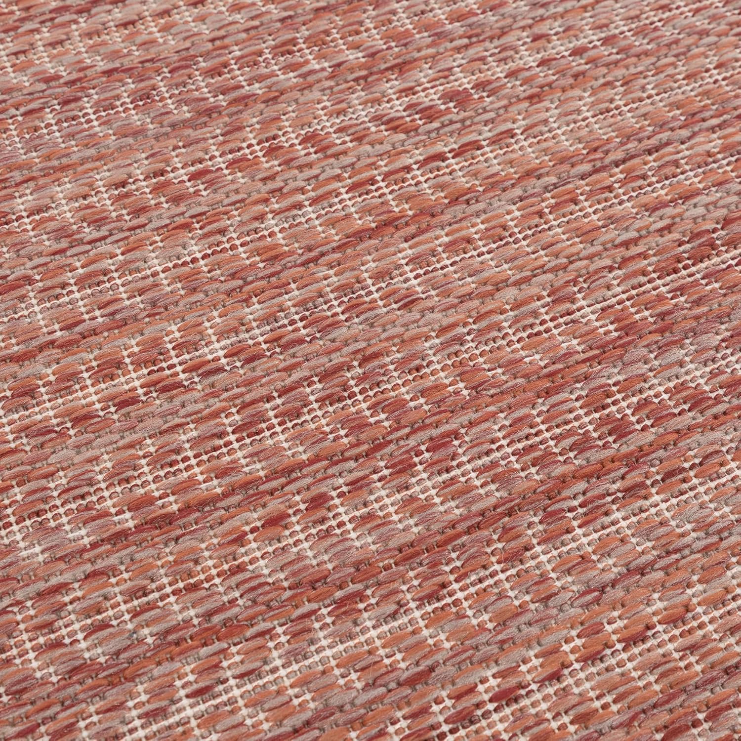 Adiva Rugs Outdoor Indoor Area Rug, Weather Resistant, Easy to Clean, Stain Resistant Floor Mat for Dining Room, Backyard, Deck, Patio (Copper Weiss, 6' x 9')