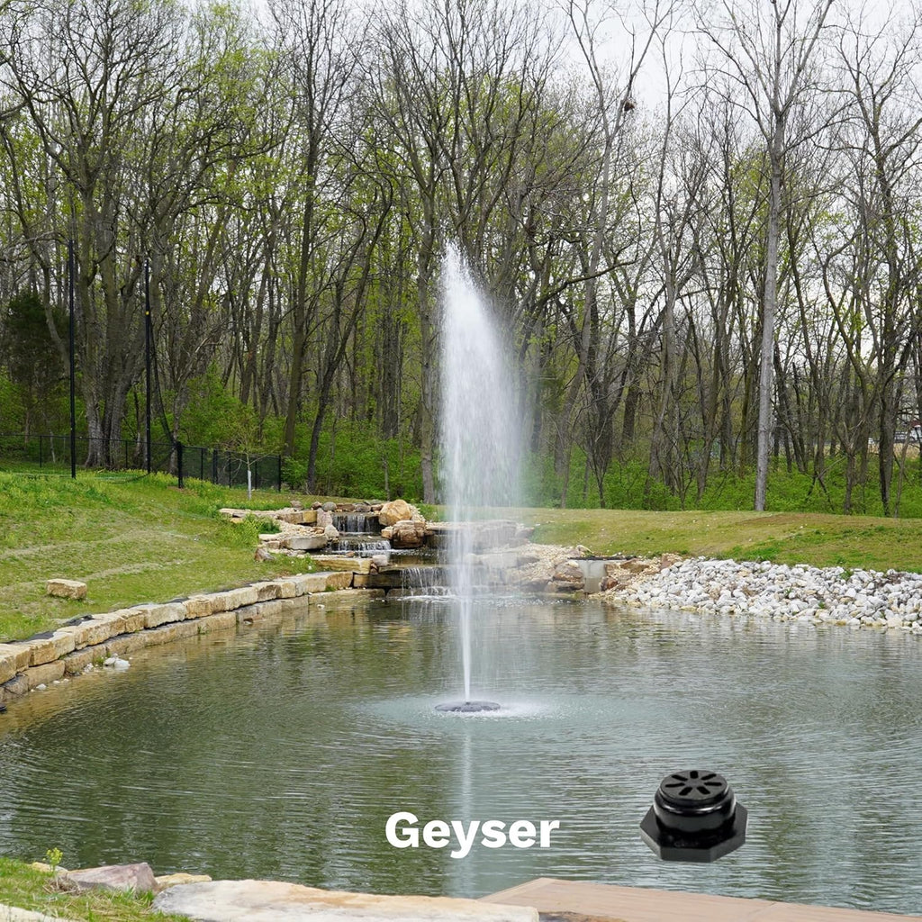 HALF OFF PONDS Floating Fountain – 1.75 HP Pond Aerator with 100' Cord – 14,800 GPH Water Pump – 11 Spray Patterns - Energy-Efficient – for Large Ponds, Lakes & Water Gardens