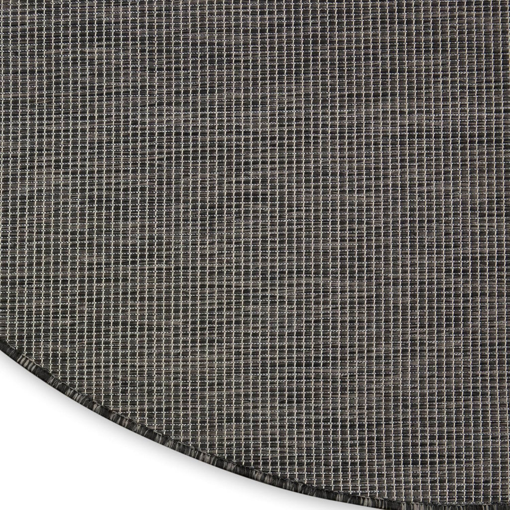 Nourison Positano Indoor/Outdoor Charcoal 6' x Round Area Rug, Easy Cleaning, Non Shedding, Bed Room, Living Room, Dining Room, Backyard, Deck, Patio (6 Round)