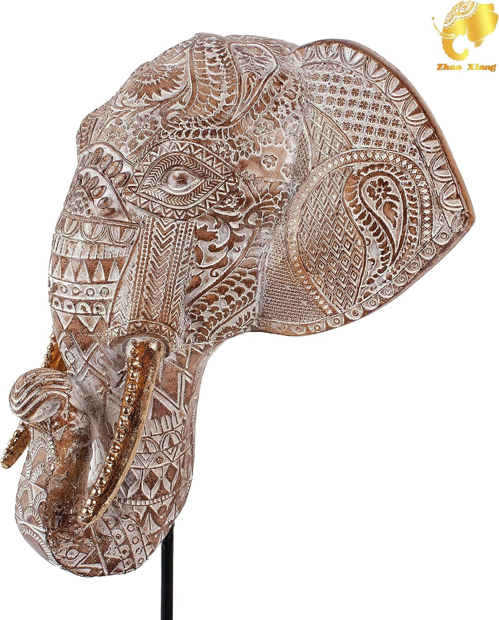 Abstract Art Elephant Head Resin Sculpture for Modern Home Decoration, Influencer Picks Adorning Items for Living Room, Office, Desk, Bookshelf, Shelf, Nightstand, TV Stand