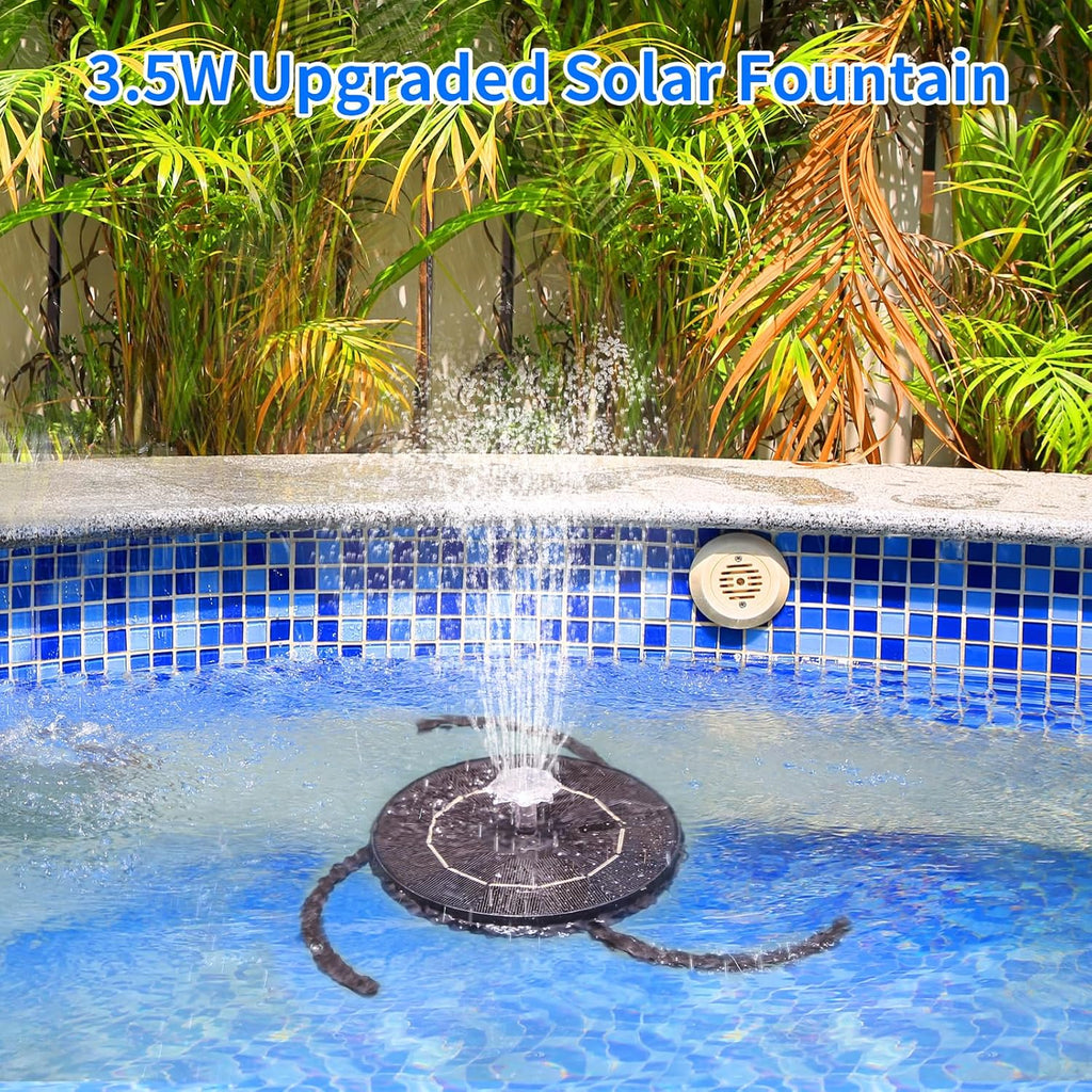 AISITIN 3.5W Solar Water Fountain with Storage & Integrated Bracket, Floating Solar Fountain Pump with Nozzles for Bird Bath, Garden, Pond, Pool, Aquarium and Outdoor (2PCS)