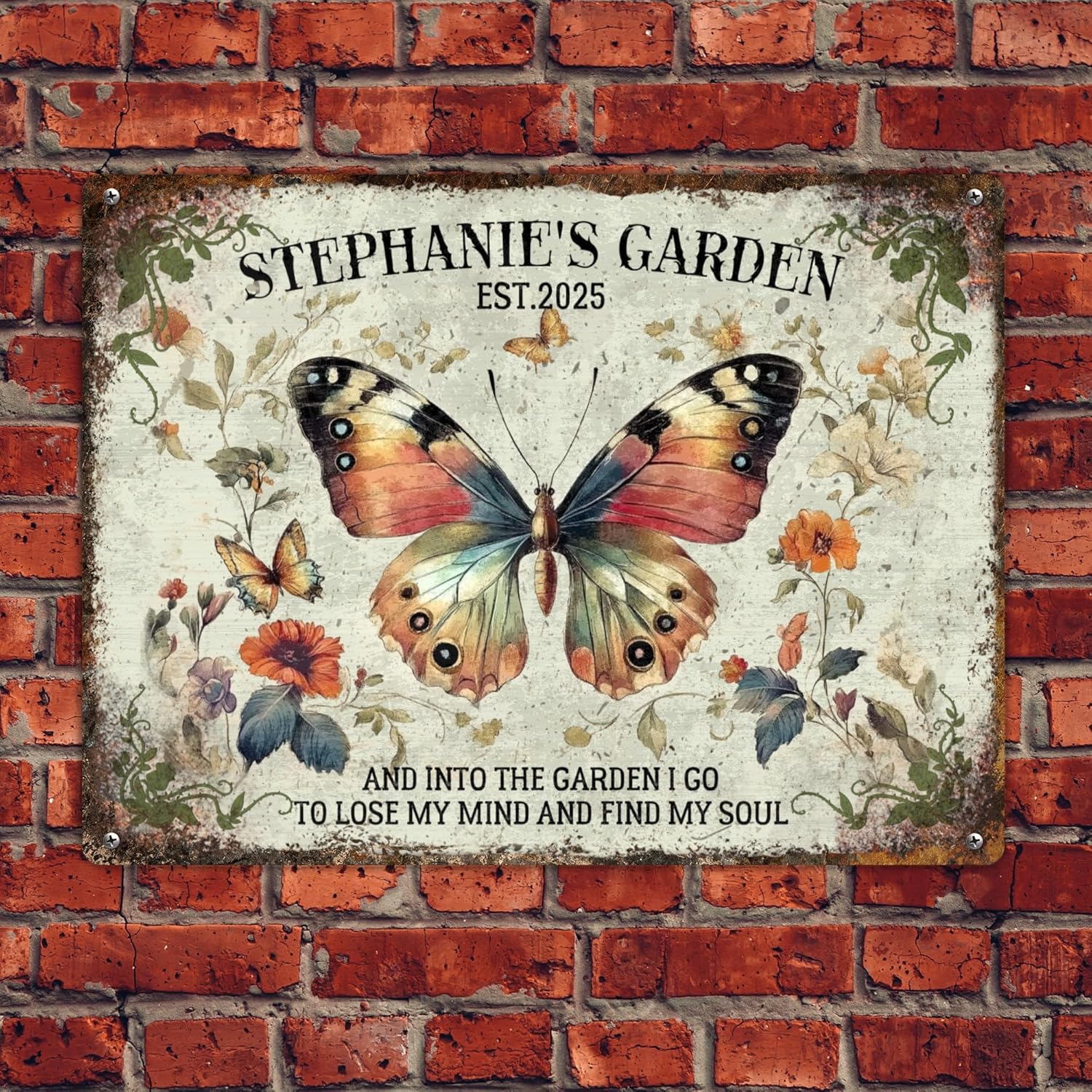 Custom Sign, Personalized Metal Signs, Customize for Office, Business, Workplace, Office, Home, Delivery Signs, Metal Sign With Your Own Image, Text,Photo, Pets, Kids Art Made in USA (Garden 03)