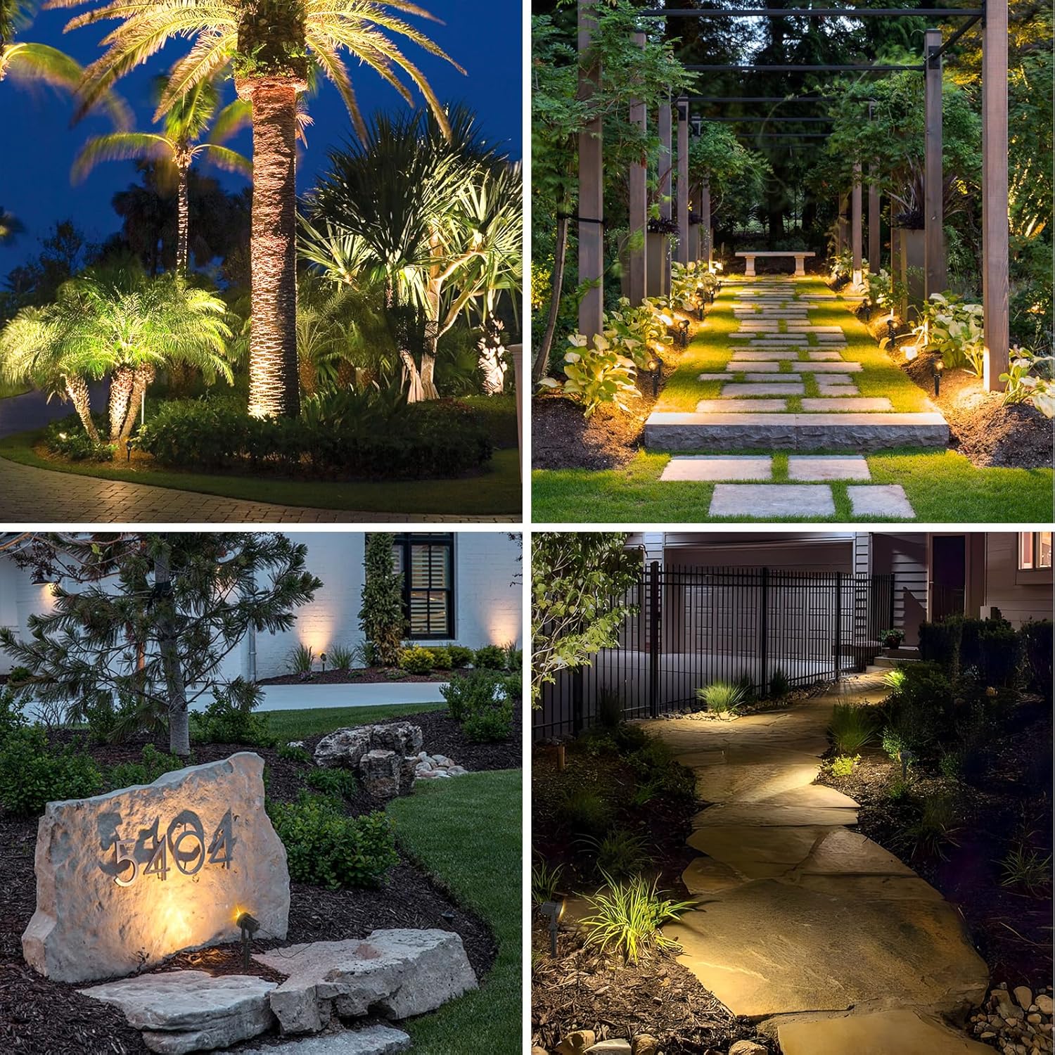 APONUO Solar Spot Lights Outdoor 6-in-1 Landscape Lighting Dusk to Dawn Solar Uplights IP65 Waterproof 9.8ft Cable Outdoor Spot Lights for Yard Pathway Garden Tree Decoration (Warm White)