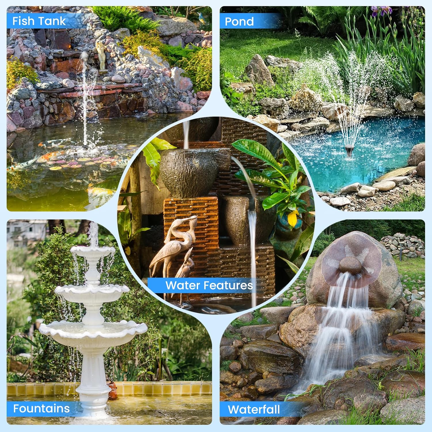 POPOSOAP Pond Filter with 12W Solar Fountain Pump, Solar Pond Filter with 160GPH Pump & Fountain Kit, Outdoor Filter Box with 6.6FT PVC Tubing, Perfect for Ponds Clean, Clear, and Add Water Features