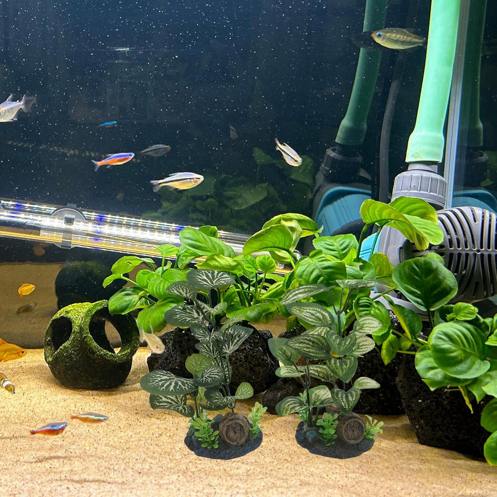 M2cbridge Artificial Fish Tank Plants Silk Aquarium Plastic Plant Aquatic Water Grass Foreground Decor(2PCS Grasses)