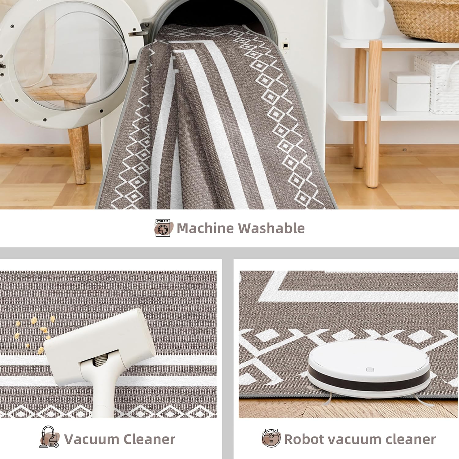 Outdoor Patio Rug, Outside Rectangular Carpet, Moroccan Geometric Rugs, Washable Large Indoor Outdoor Rug Mats for RV, Picnic, Backyard, Deck, Balcony, Porch, Beach 5'x8'