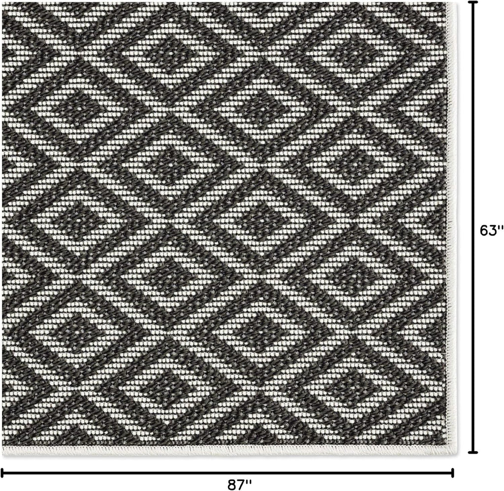 Home Dynamix Tripoli Lydia Indoor/Outdoor Area Rug 5'3"x7'3", Modern Dark Gray