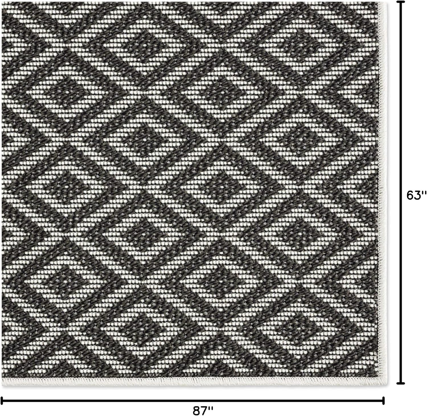 Home Dynamix Tripoli Lydia Indoor/Outdoor Area Rug 5'3"x7'3", Modern Dark Gray