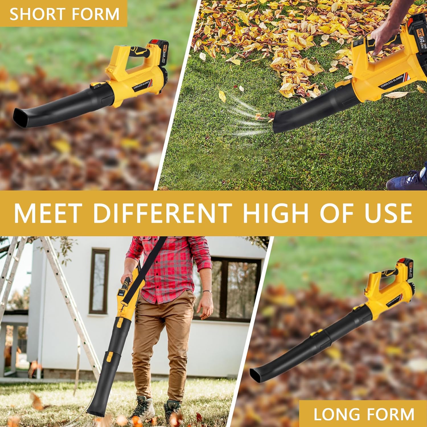 Cordless Leaf Blower 540CFM, Electric Blower with 6 Speed Mode, Powered Leaf Blowers for Lawn Care, Patio, Blowing Leaves (No Battery)