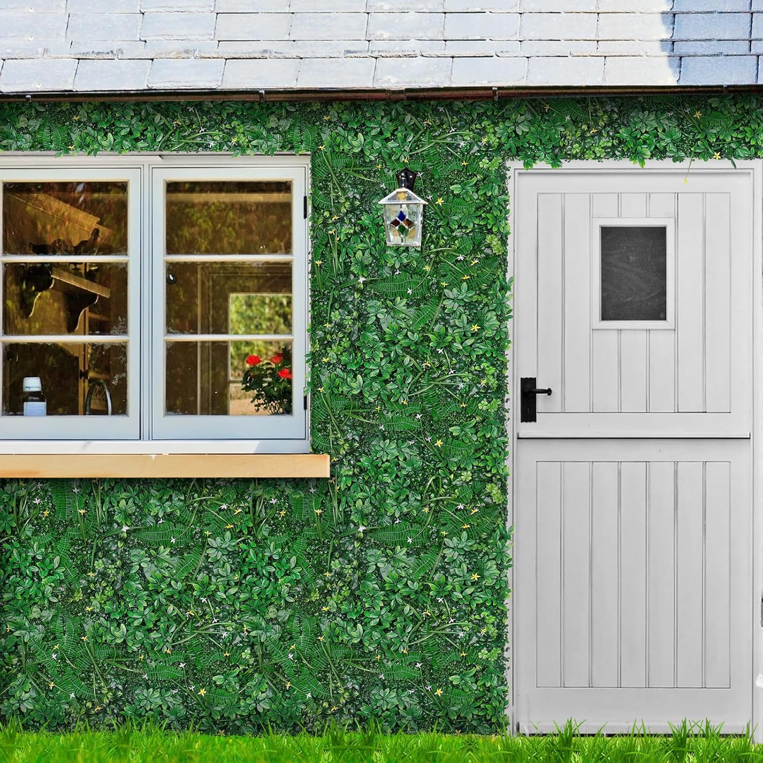 Grass Wall 20"x20" Pack of 12, Artificial Boxwood Panels, Privacy Hedge Fence Screen with UV Protection, Greenery Backdrop for Indoor Home Wedding Decor and Outdoor Garden Backyard