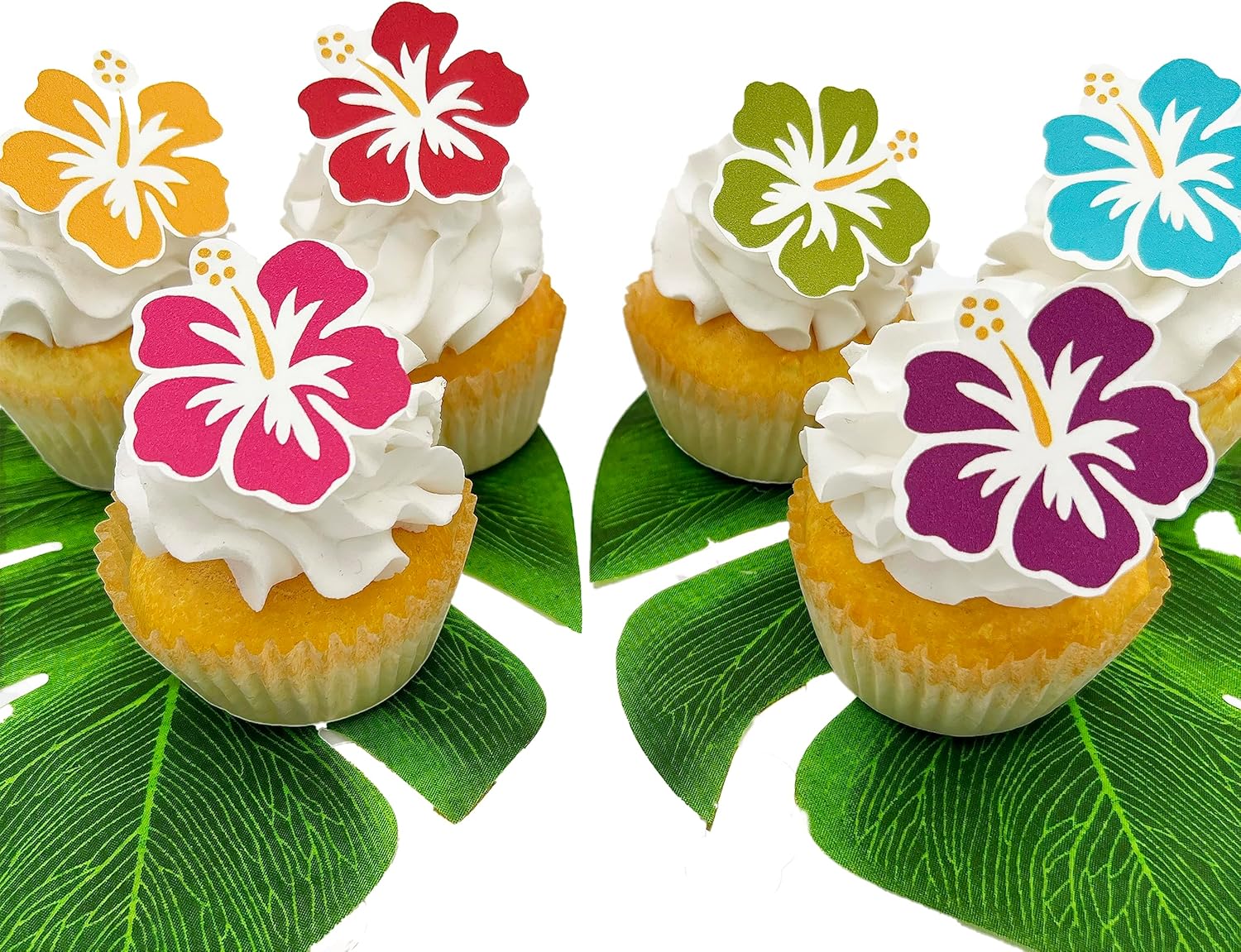 Sugar Robot - Edible Hawaiian Hibiscus Flowers - Small Size - Edible flowers cake decorations - Premium Crafted - Made in the USA Cake -Set of 20 (Hibiscus Flowers)