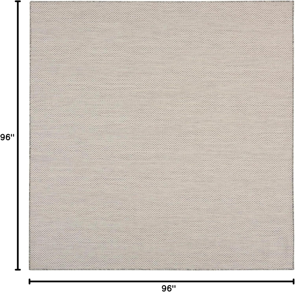 Nourison Home Courtyard 8' x Square Ivory Silver Fabric Modern Area Rug (8' Square)