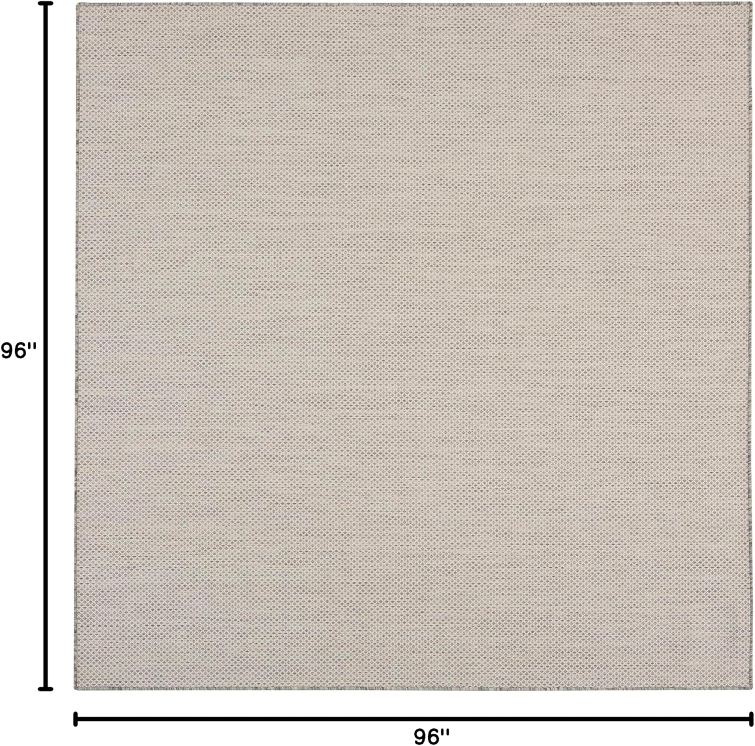 Nourison Home Courtyard 8' x Square Ivory Silver Fabric Modern Area Rug (8' Square)