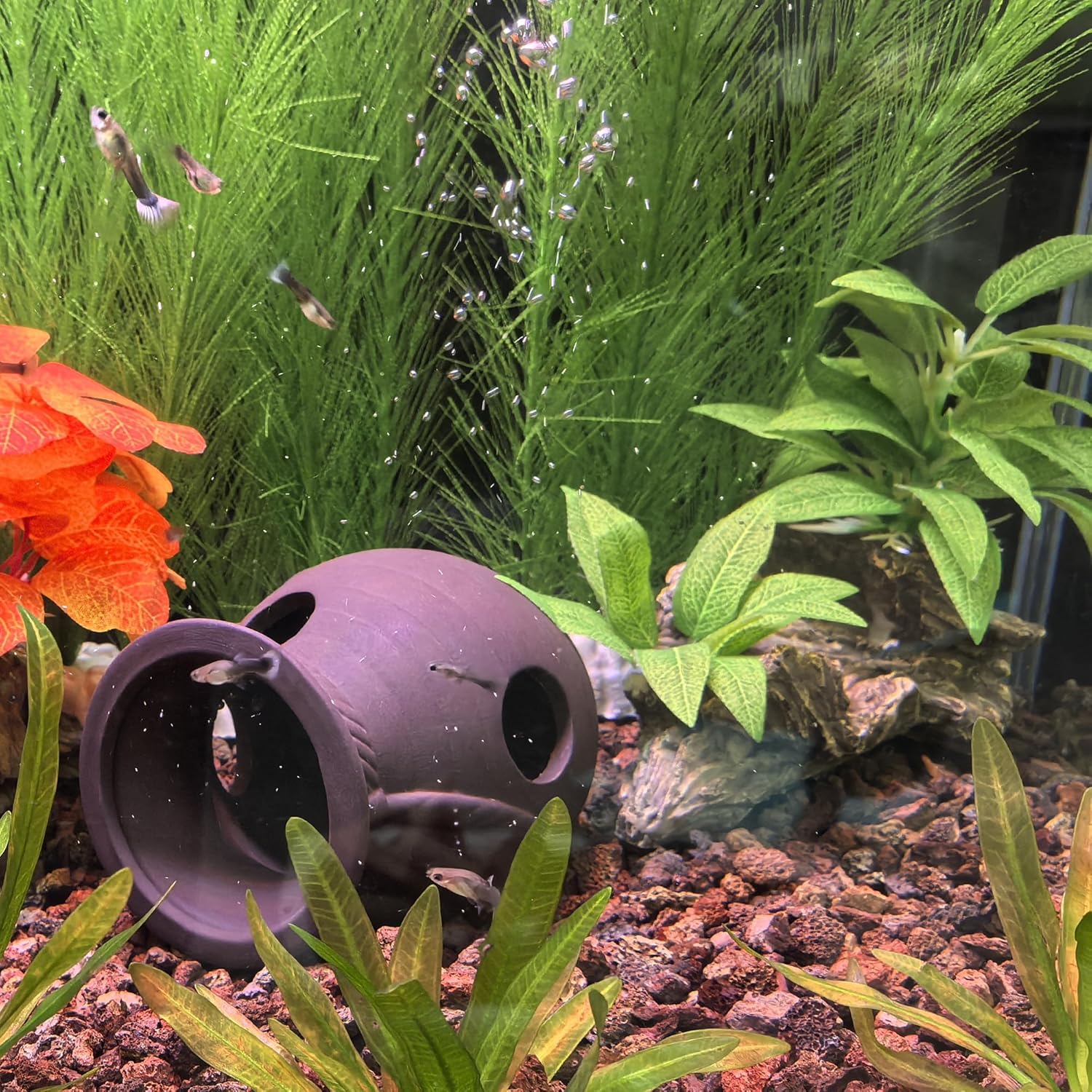 M2cbridge Artificial Fish Tank Plants Silk Aquarium Plastic Plant Aquatic Water Grass Foreground Decor(2PCS Big Green)