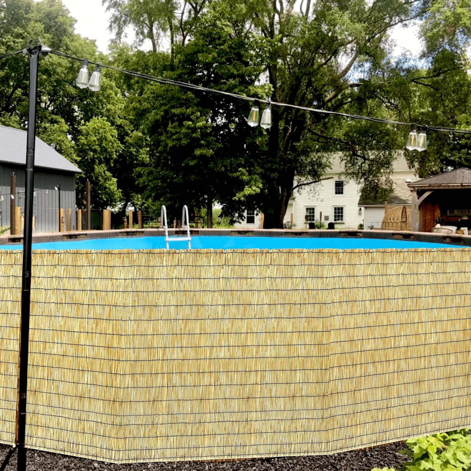 Bamboo Reed Fencing, Natural Reed Fence Rolls 4 Feet High, Decorative Bamboo Privacy Curtains for Patio Garden Balcony Backyard Outdoor, 4 x 16 FT