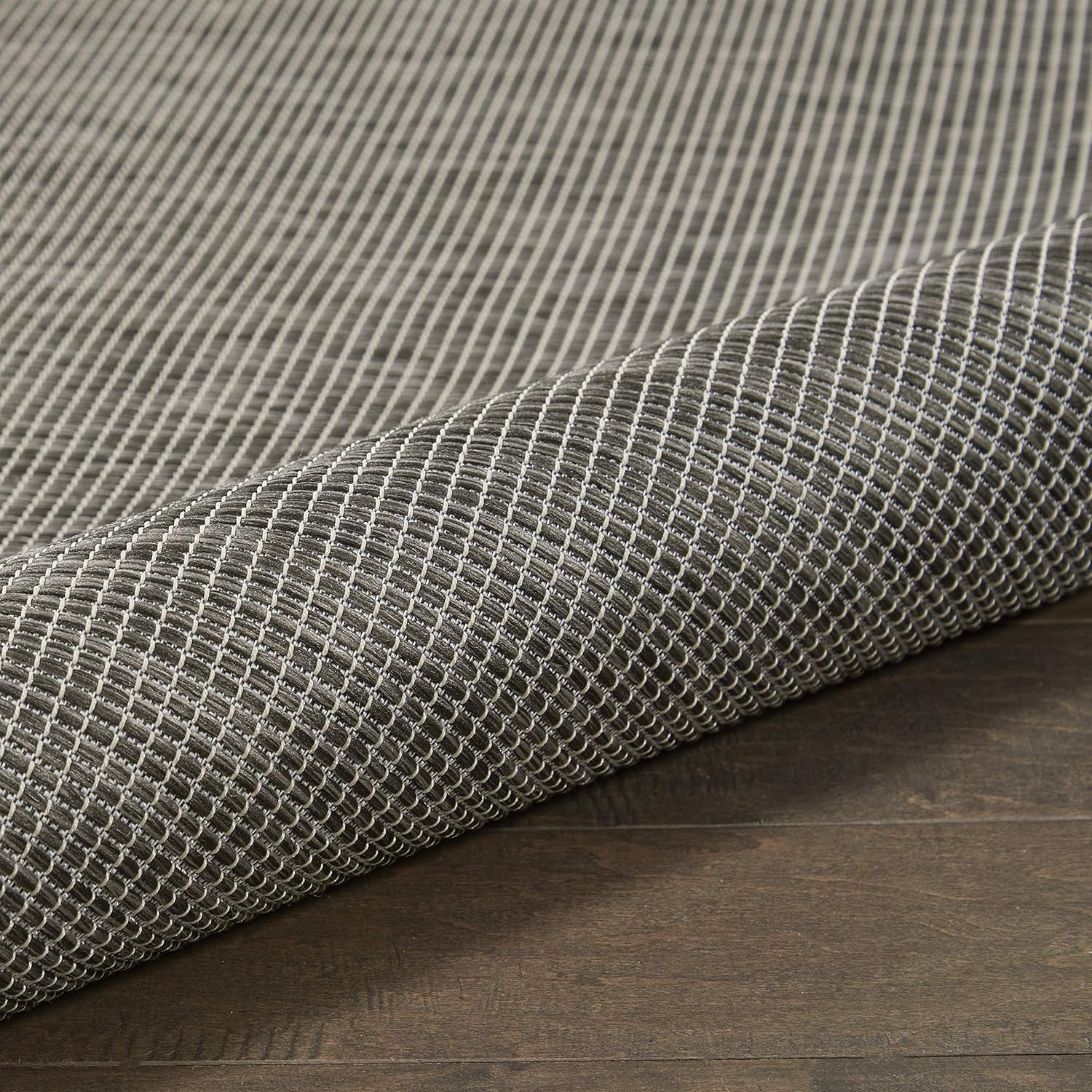 Nourison Positano Indoor-Outdoor Charcoal 4' x 6' Area Rug, Easy Cleaning, Non Shedding, Bed Room, Living Room, Dining Room, Backyard, Deck, Patio (4x6)