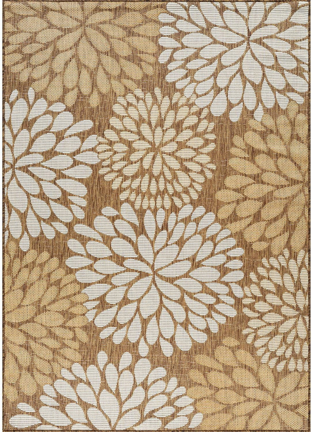 Beverly Rug Outdoor Rug 9x12 Modern Exotic Tropical Leaf Area Rugs for Indoor and Outdoor Patio Deck Porch Garden Water Resistant Washable Outside Carpet (9 x 12 Wooden)