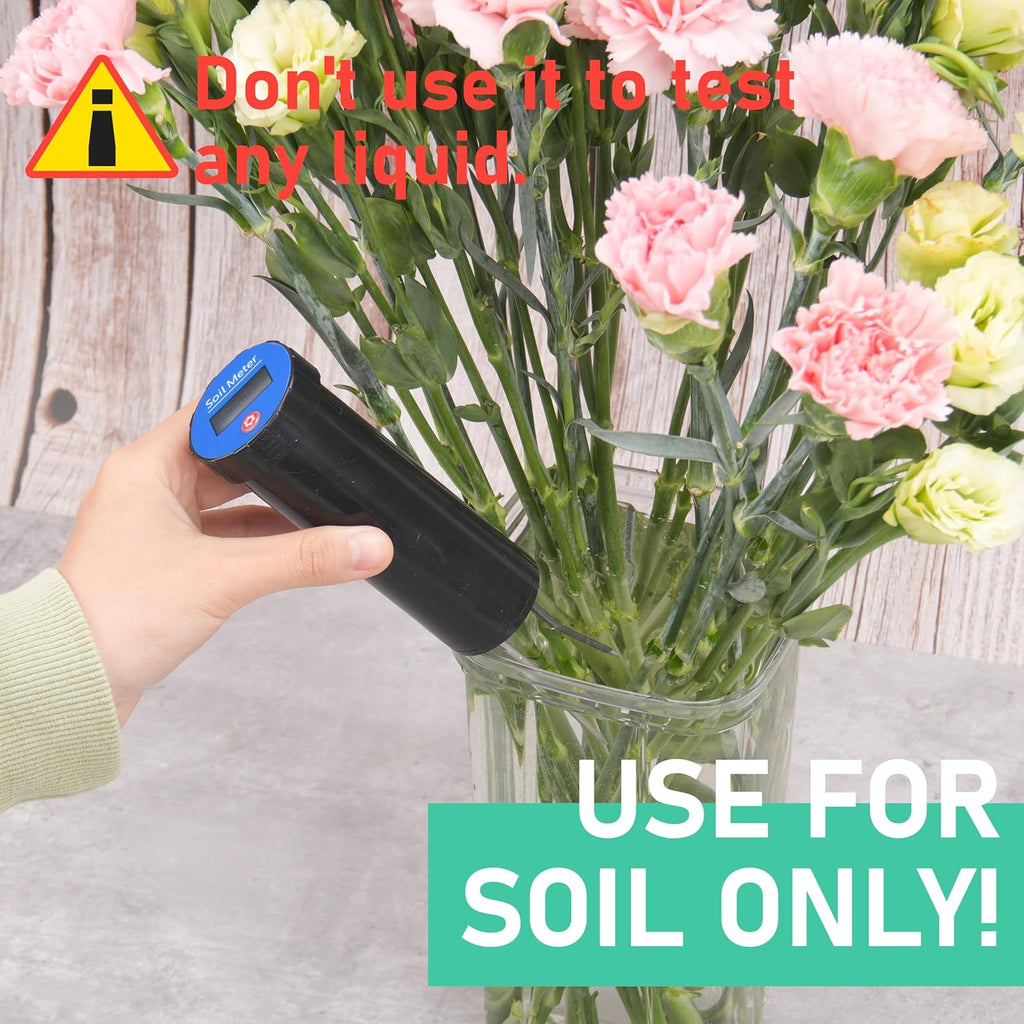 Digital Soil pH Meter, Industrial Grade Soil pH Tester with Calibration-Free LCD Display, High Accuracy Soil pH Pen, Soil pH Monitor for Garden, Lawn, Plant (Black)