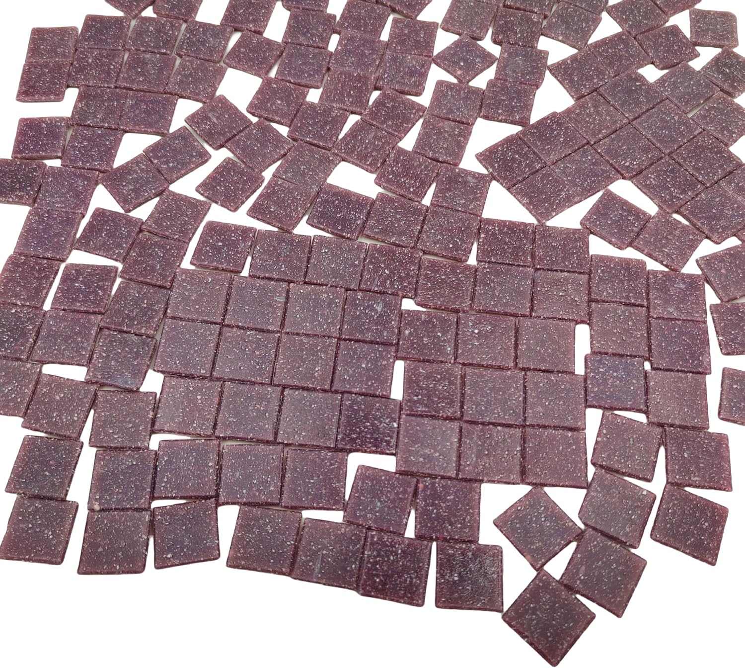 3/4 inch Quartz Glass Mosaic Tiles for Crafts, 1.1 LB, Square Mosaic Pieces for DIY Picture, Home Mosaic Decoration (Purple)