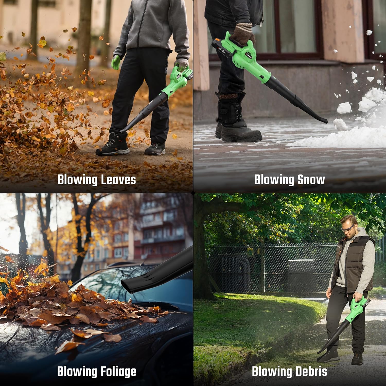 WORKPROX Leaf Blower Cordless, 20V Electric Blower with 4.0Ah Type-C Charging Battery, 138MPH 170CFM, Lightweight Handheld Mini Blowers for Lawn Care, Patio Cleaning, Dust, Blowing Leaves