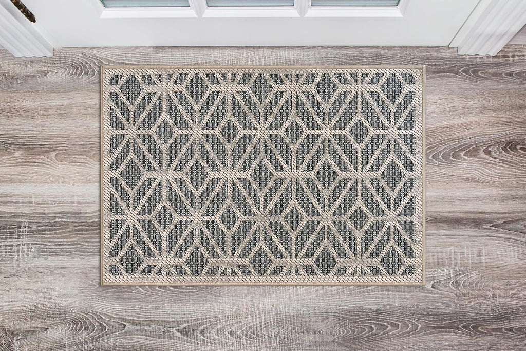 Rugshop Contemporary Geometric Indoor/Outdoor Area Rug 2' X 3' Blue