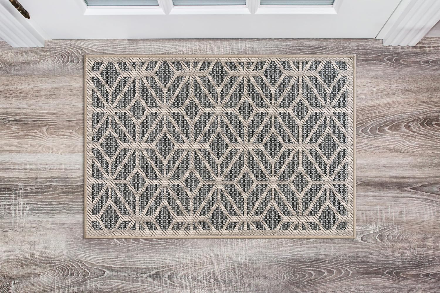 Rugshop Contemporary Geometric Indoor/Outdoor Area Rug 2' X 3' Blue