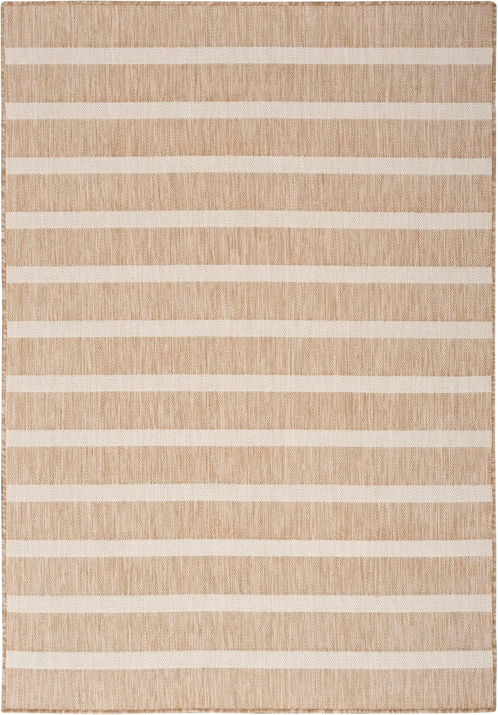 Nourison Home Positano Indoor/Outdoor Beige Ivory 7' x 10' Area Rug, Easy Cleaning, Non Shedding, Bed Room, Living Room, Dining Room, Deck, Backyard, Patio (7x10)