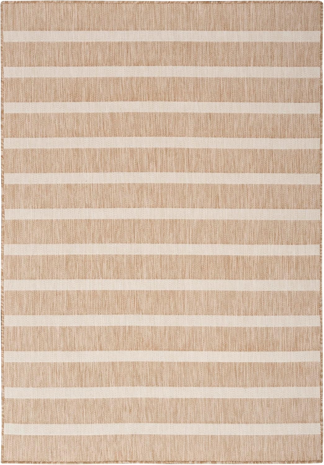 Nourison Home Positano Indoor/Outdoor Beige Ivory 7' x 10' Area Rug, Easy Cleaning, Non Shedding, Bed Room, Living Room, Dining Room, Deck, Backyard, Patio (7x10)