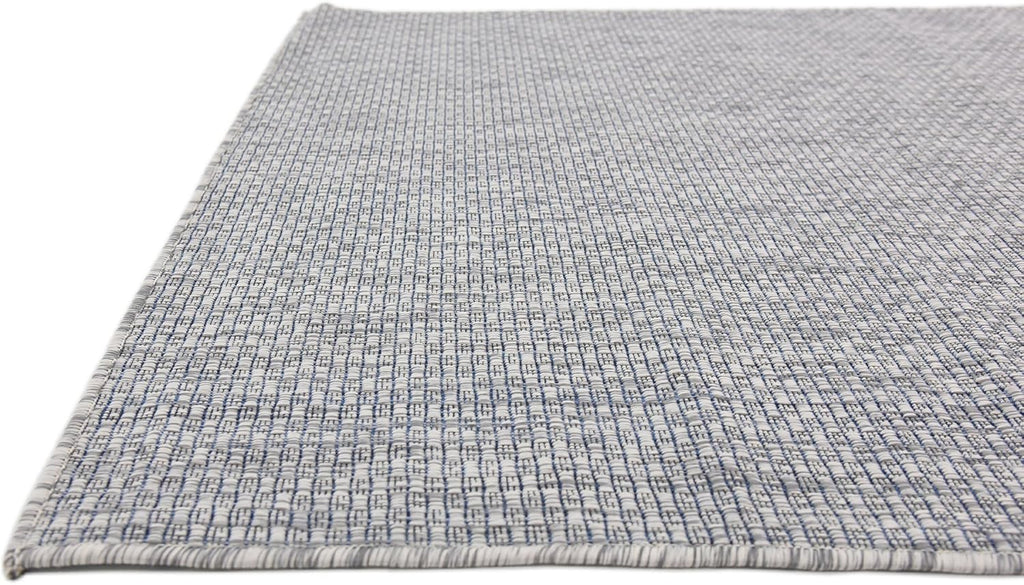 Unique Loom Collection Casual Transitional Solid Heathered Indoor/Outdoor Flatweave Area Rug (4' 1" x 6' 1" Rectangle, Light Gray/Ivory)
