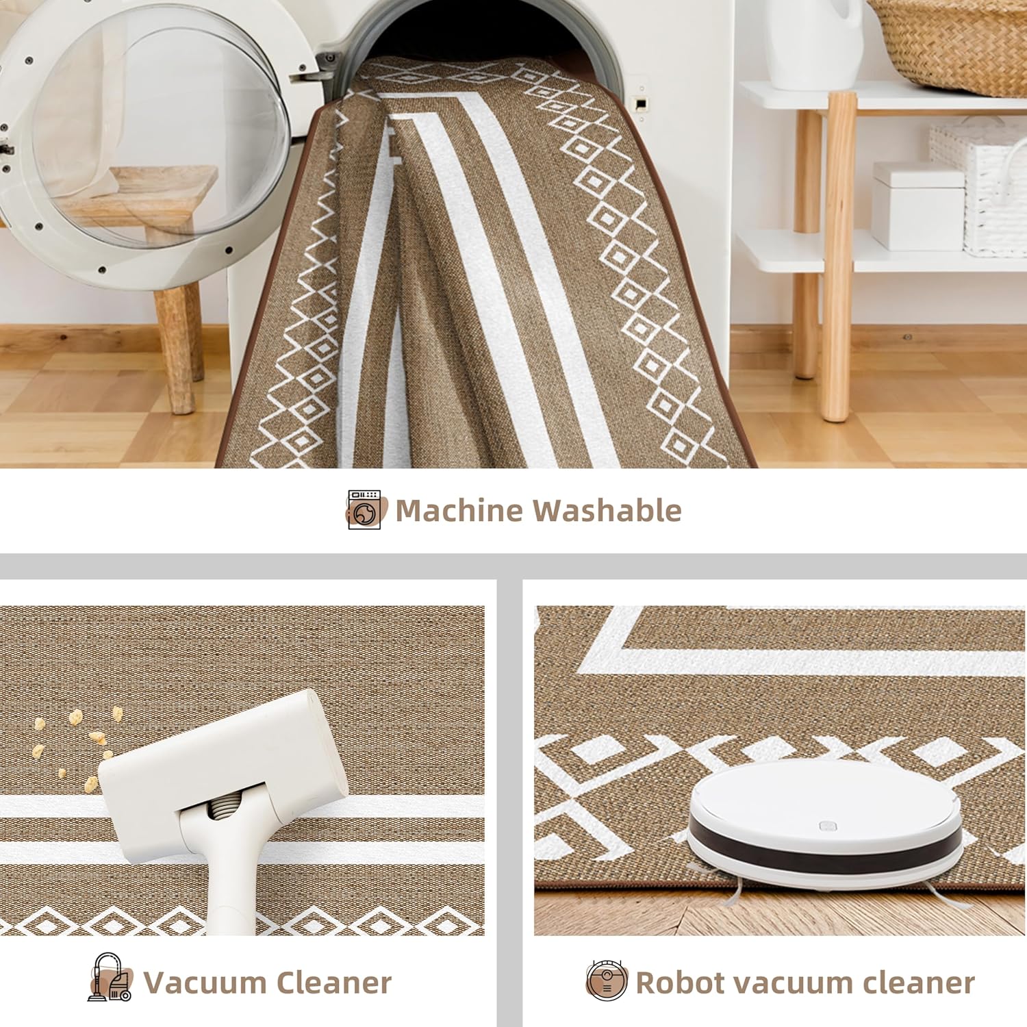 Outdoor Patio Rug, Outside Rectangular Carpet, Moroccan Geometric Rugs, Washable Large Indoor Outdoor Rug Mats for RV, Picnic, Backyard, Deck, Balcony, Porch, Beach 5'x8'