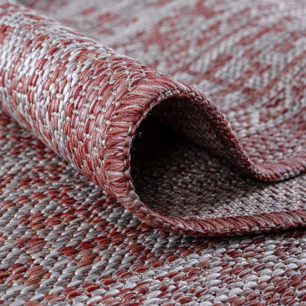 Keen Home Design Terrace Outdoor Round Rug - 8ft Round Washable Indoor/Outdoor Rug for Patio, Kitchen, Balcony, Beach, Garden, Deck and Porch, Size: 7'7" Round