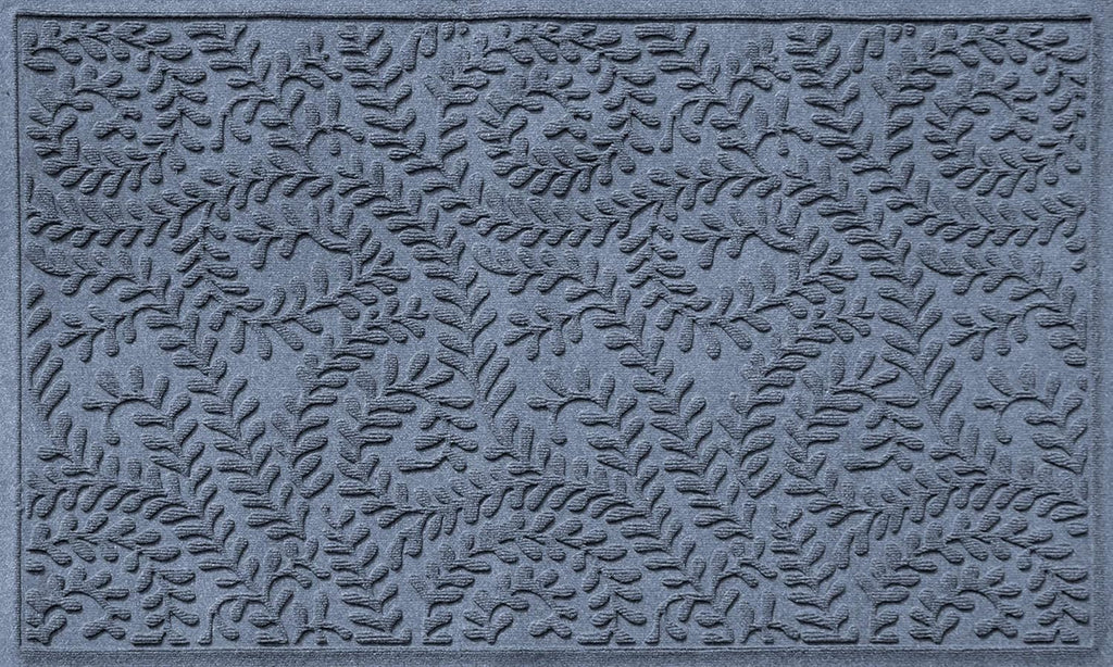 WaterHog Indoor/Outdoor Door Mat, 3' x 5', Made in USA, Durable & Skid-Resistant Front Door Rug, Decorative, Water-Trapping & Heavy-Duty Entryway Floor Mat For Your Home, Boxwood Collection, Bluestone
