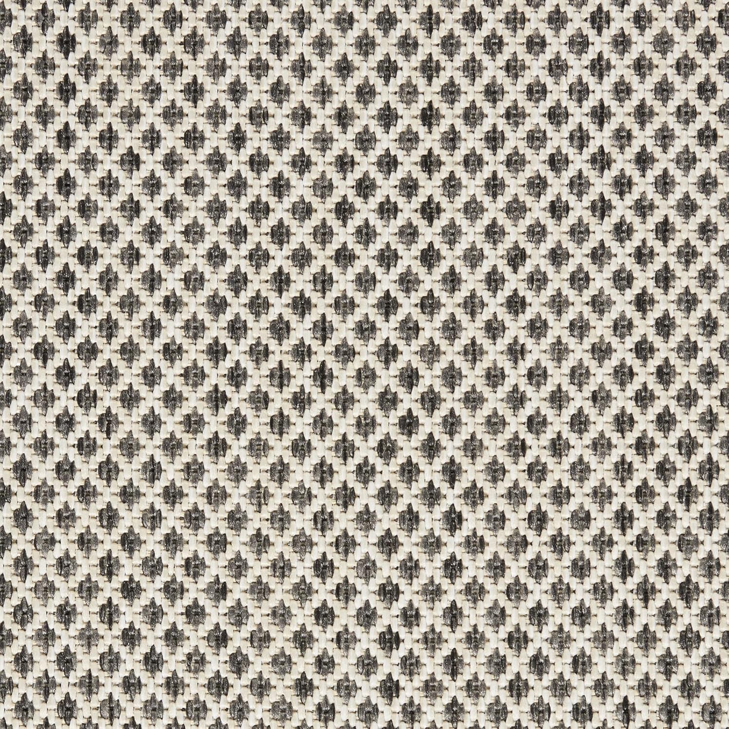 Nourison Home Courtyard 8' Runner Ivory Charcoal Fabric Modern Area Rug (8' Runner)