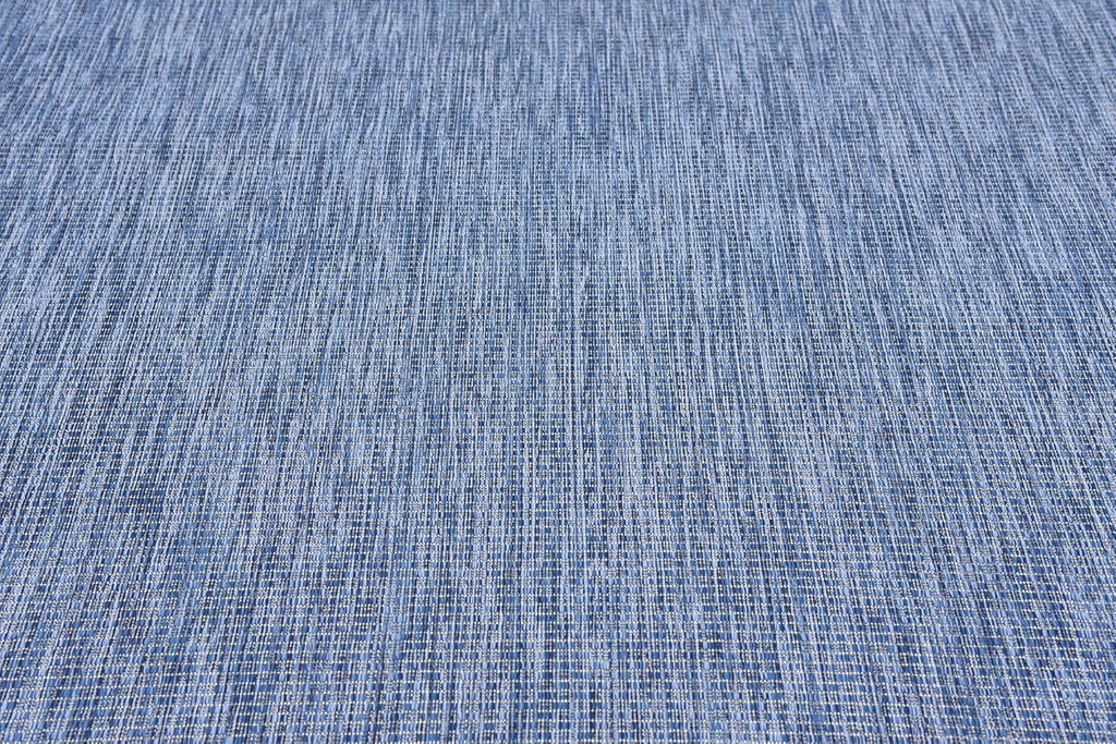 Unique Loom Collection Casual Transitional Solid Heathered Indoor/Outdoor Flatweave Area Rug (8' x 11' 4" Rectangle, Blue/Navy Blue)