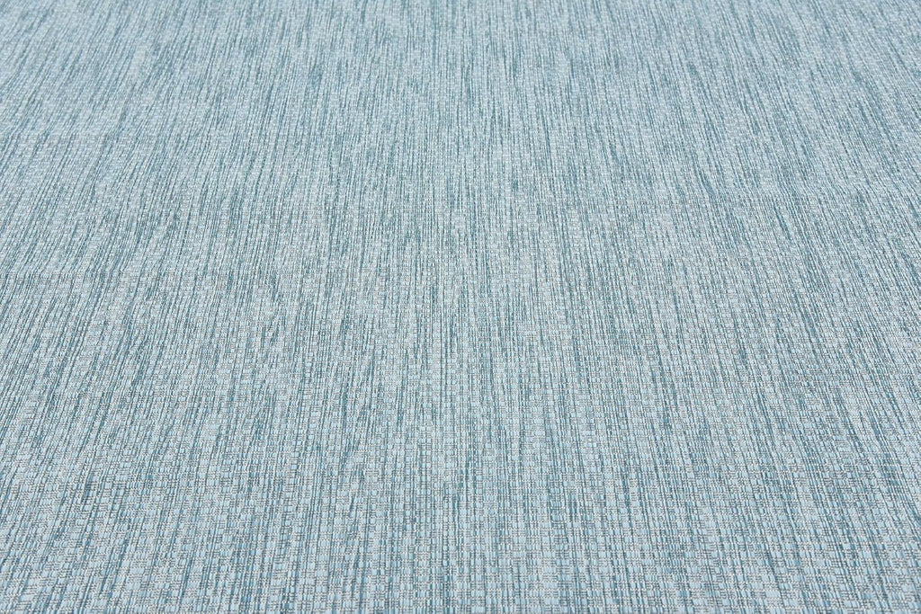 Unique Loom Collection Casual Transitional Solid Heathered Indoor/Outdoor Flatweave Area Rug (9' x 12' Rectangle, Aquamarine/Ivory)