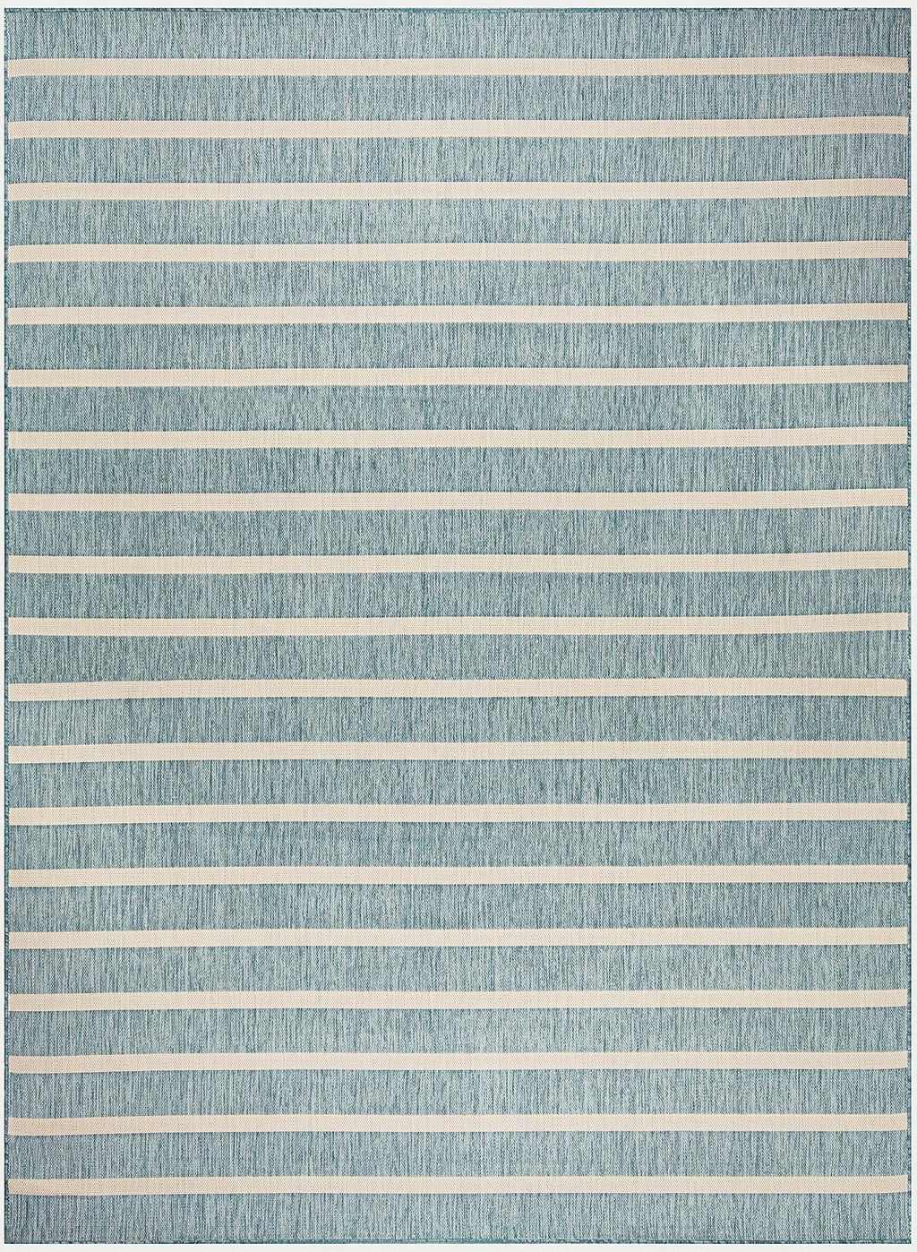 Nourison Home Positano 9' x 12' Fabric Aqua Ivory Area Rug