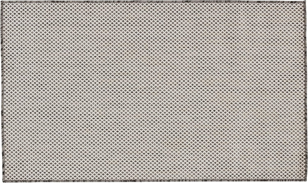Nourison Courtyard Indoor/Outdoor Ivory Charcoal 3' x 5' Area Rug, Geometric, Easy Cleaning, Non Shedding, Bed Room, Living Room, Dining Room, Deck, Patio, Backyard (3x5)