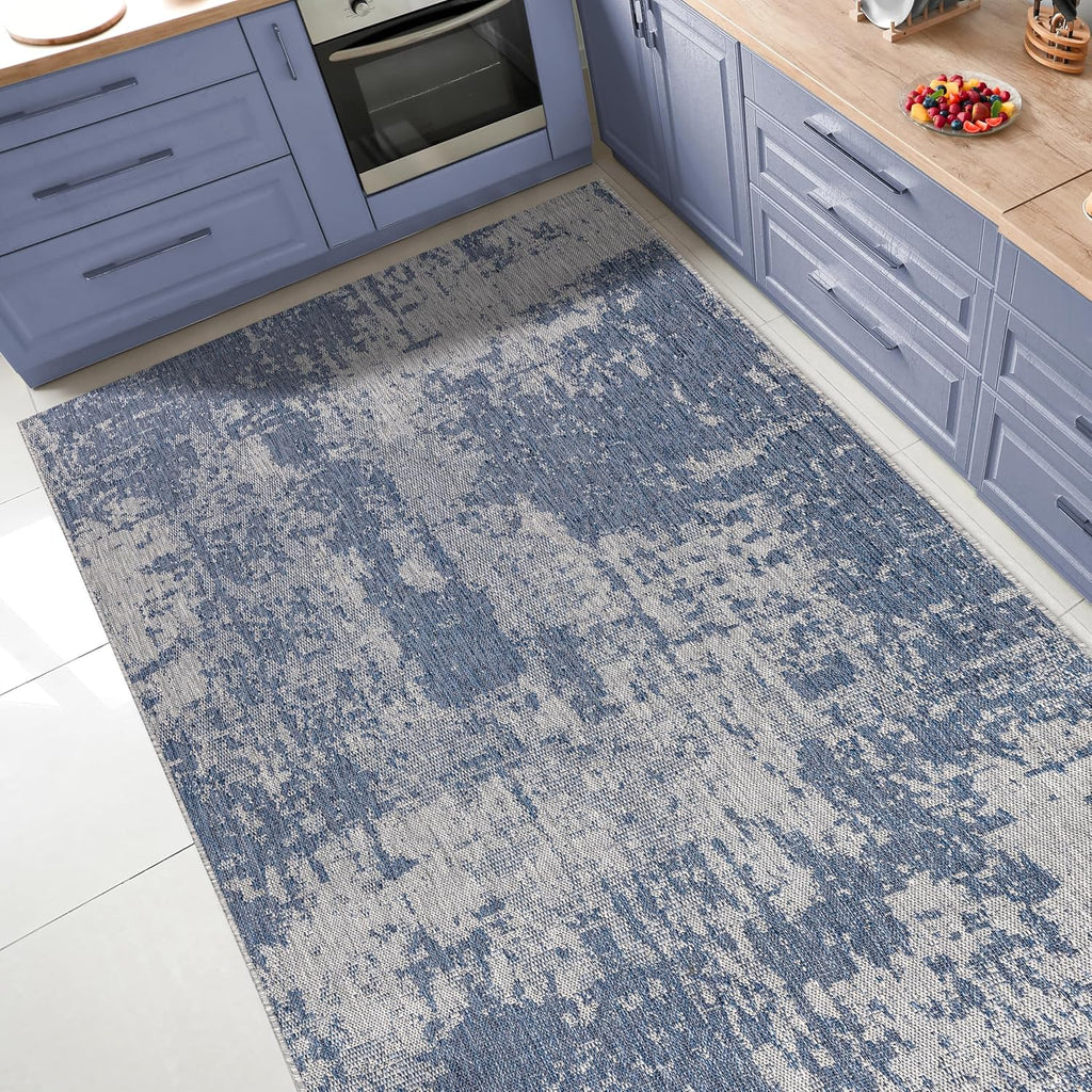 Keen Home Design Terrace Outdoor Area Rug - 5x8 Washable Indoor/Outdoor Rug for Patio, Kitchen, Balcony, Beach, Garden, Deck and Porch, Size: 5'3"x7'7"