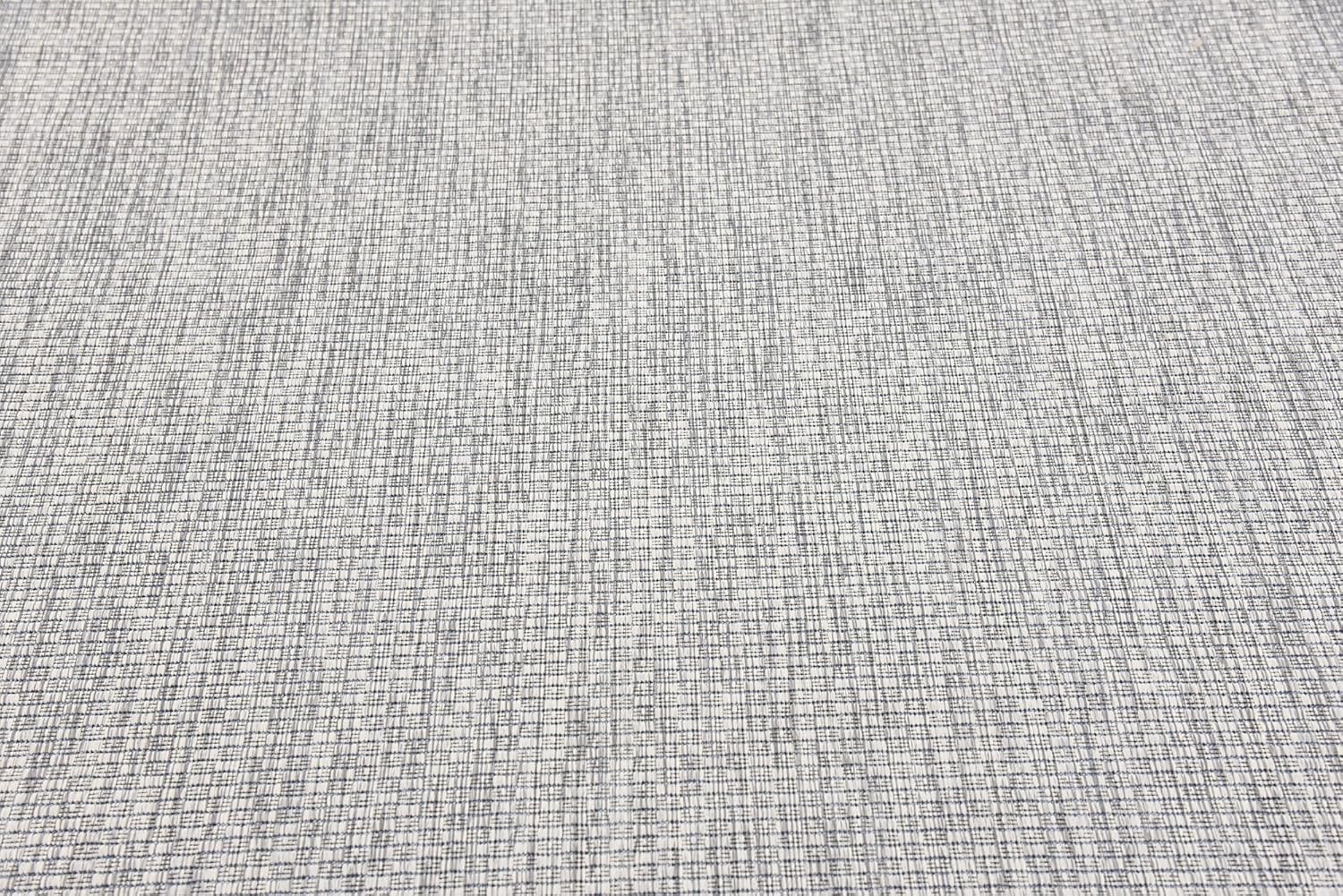 Unique Loom Collection Casual Transitional Solid Heathered Indoor/Outdoor Flatweave Area Rug (7' 1" x 10' Rectangle, Light Gray/Ivory)