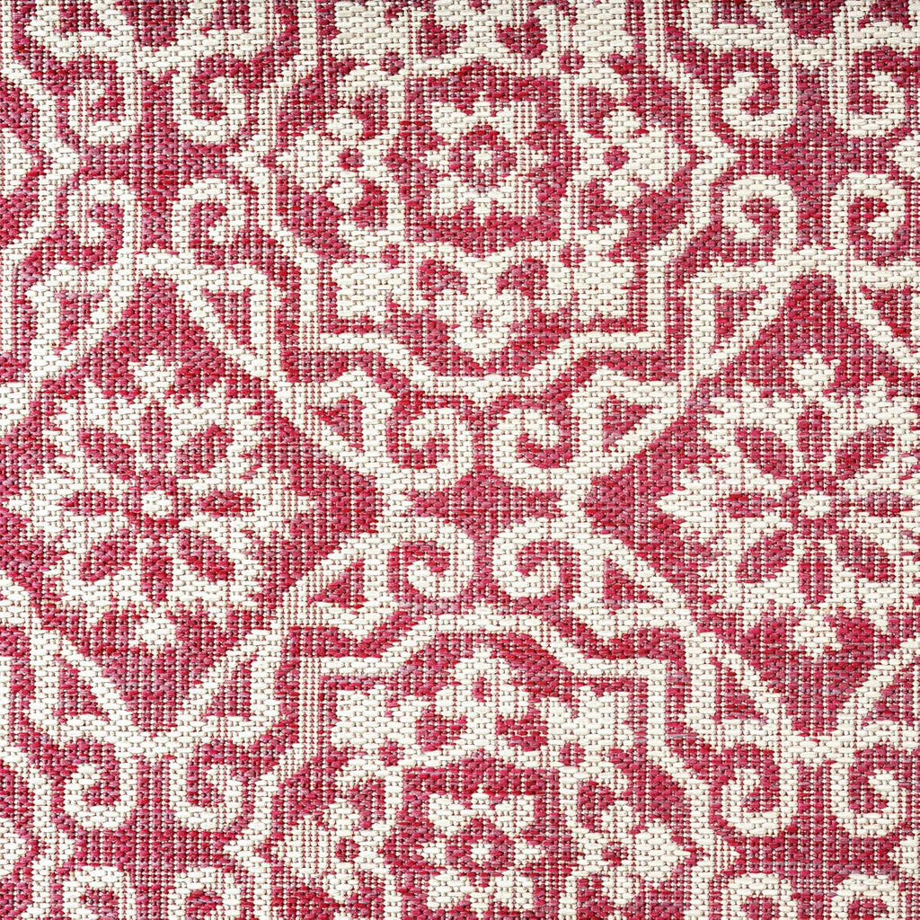 Nicole Miller New York Patio Country Julia Transitional Geometric Indoor/Outdoor Area Rug, Pink/Ivory, 6'6"x9'2"