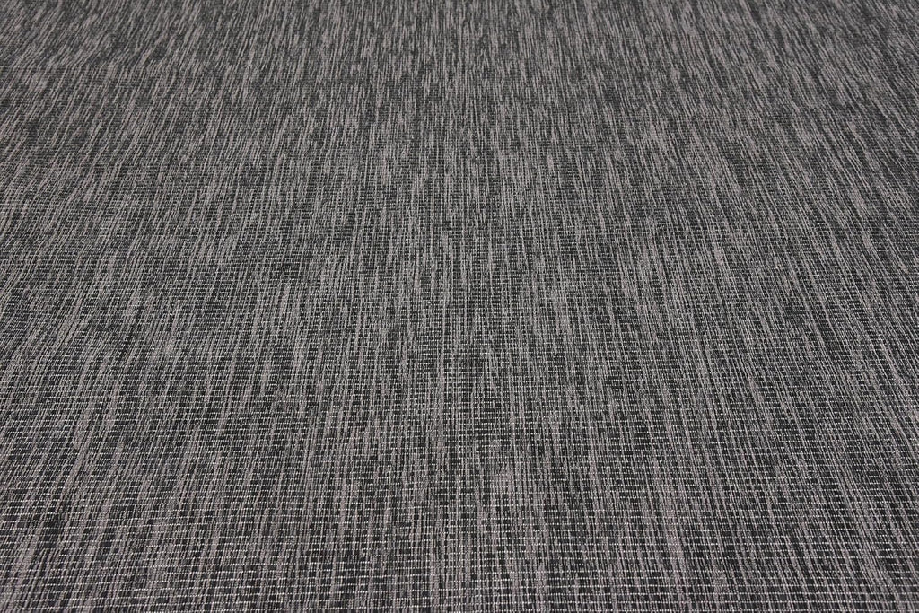 Unique Loom Collection Casual Transitional Solid Heathered Indoor/Outdoor Flatweave Area Rug (9' x 12' Rectangle, Black/Ivory)