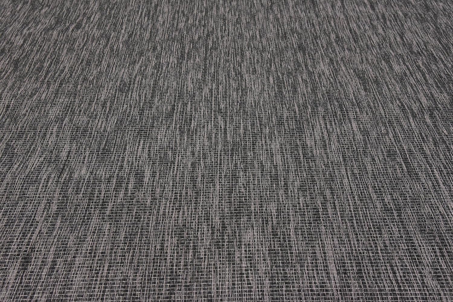 Unique Loom Collection Casual Transitional Solid Heathered Indoor/Outdoor Flatweave Area Rug (9' x 12' Rectangle, Black/Ivory)