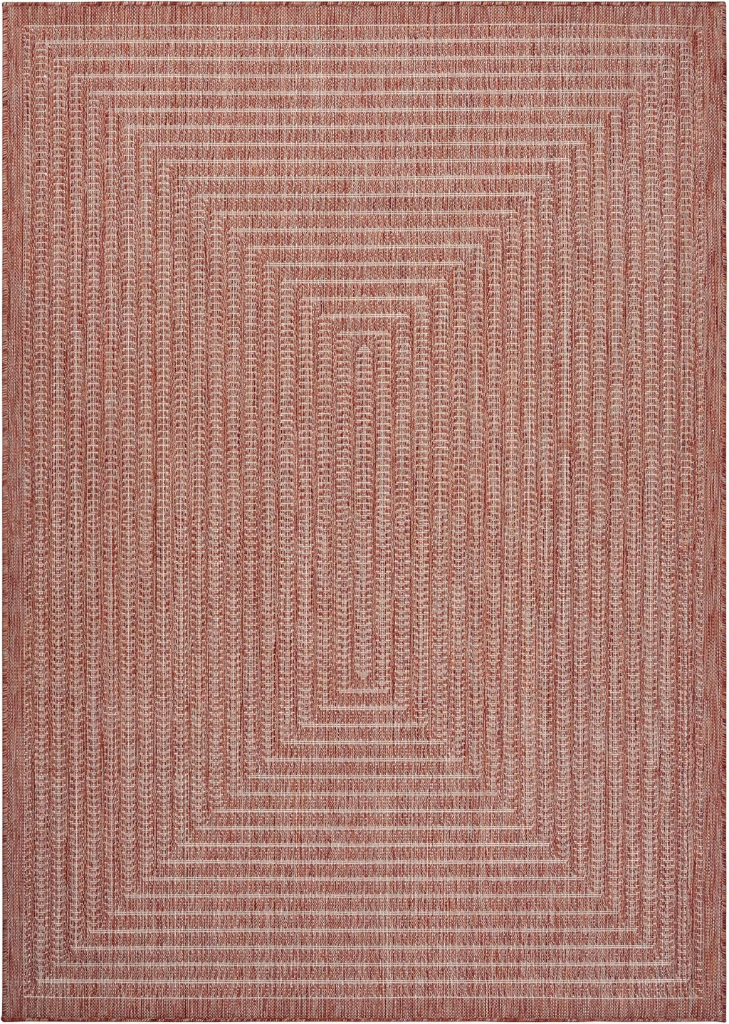 Adiva Rugs Outdoor Indoor Area Rug, Weather Resistant, Easy to Clean, Stain Resistant Floor Mat for Dining Room, Backyard, Deck, Patio (Copper Weiss, 6' x 9')