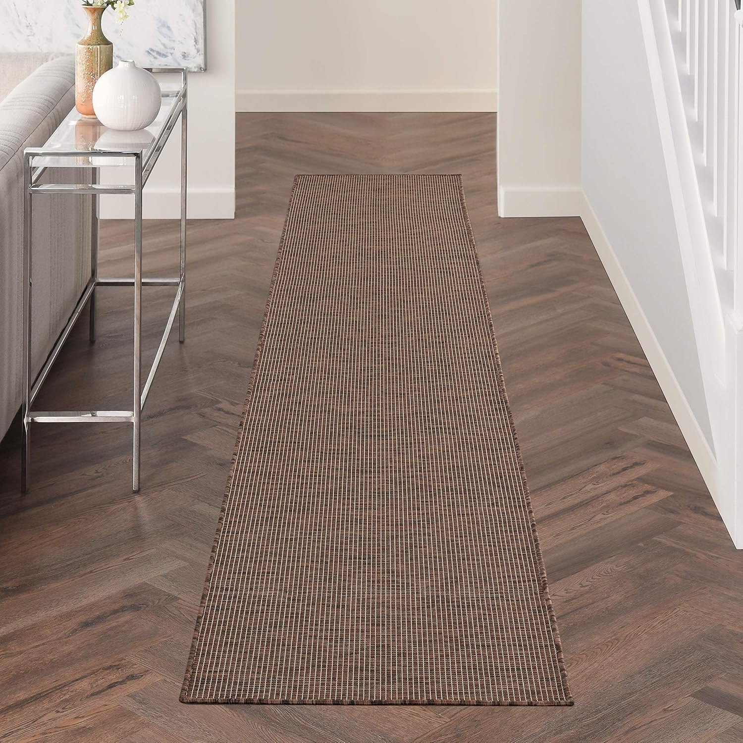Nourison Home Positano 10' Runner Natural Fabric Modern Area Rug (10' Runner)