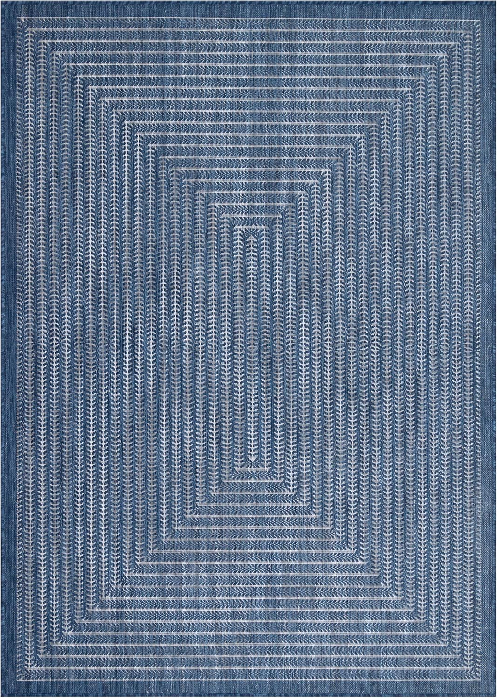 Adiva Rugs Outdoor Indoor Area Rug, Weather Resistant, Easy to Clean, Stain Resistant Floor Mat for Dining Room, Backyard, Deck, Patio (Navy Weiss, 2' x 3')