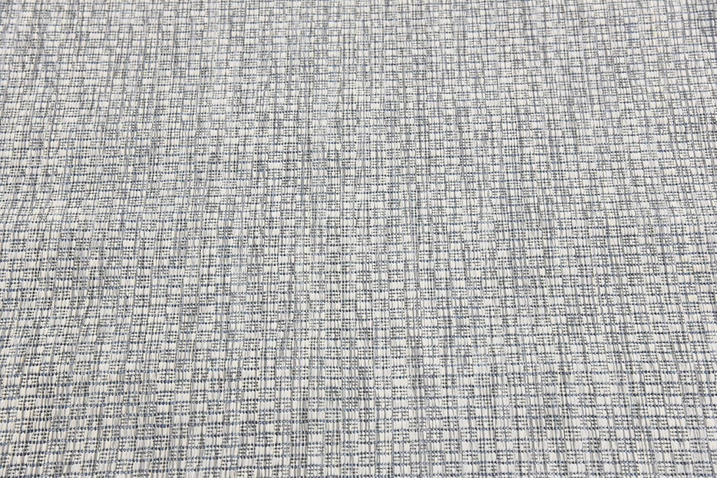 Unique Loom Collection Casual Transitional Solid Heathered Indoor/Outdoor Flatweave Area Rug (4' 1" x 6' 1" Rectangle, Light Gray/Ivory)